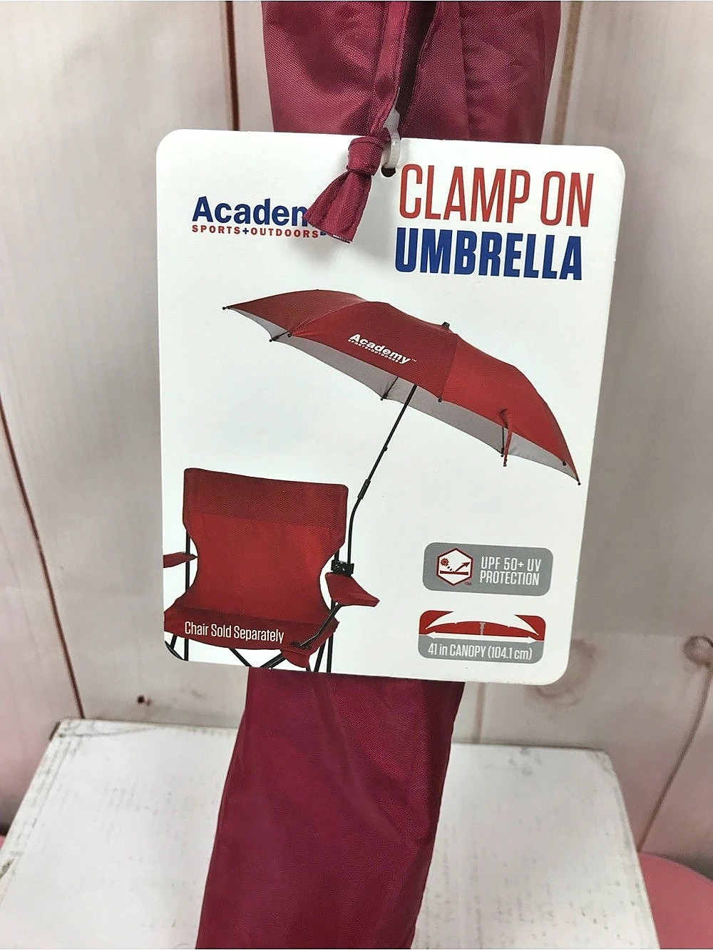 Academy Sports + Outdoors Clamp On Umbrella Red NWT - Picture 2 of 3